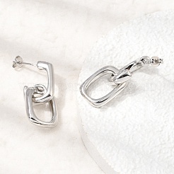 Brass Stud Dangle Earrings&nbsp;KK-CBAB173-01P