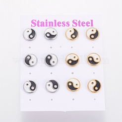 Feng Shui 304 Stainless Steel Stud Earrings&nbsp;EJEW-I235-16