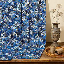 Wave Pattern Cotton Fabric&nbsp;DIY-WH0591-637