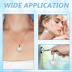 12Pcs 316 Stainless Steel Photo Locket Pendants&nbsp;STAS-HY0002-03
