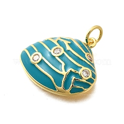 Brass Micro Pave Cubic Zirconia Pendants&nbsp;KK-D339-22G