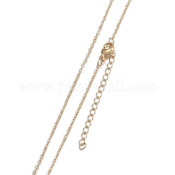 Brass Micro Pave Clear Cubic Zirconia Pendant Necklaces&nbsp;NJEW-H100-12G