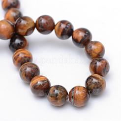 Round Natural Tiger Eye Bead Strands&nbsp;G-R345-6mm-25