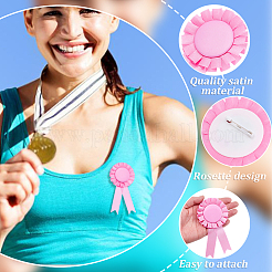 20Pcs Polyester Ribbon Brooches&nbsp;JEWB-CP0001-56A