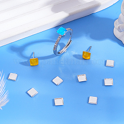 15Pcs 925 Sterling Silver Square Cabochon Settings&nbsp;STER-PH0003-99