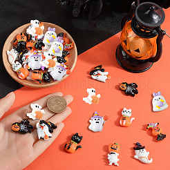 60Pcs 10 Styles Halloween Opaque Resin Decoden Cabochons&nbsp;RESI-SC0005-71B