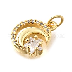 Brass Rhinestones Pendants&nbsp;KK-D362-01G