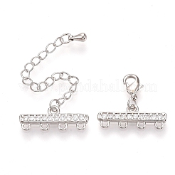 Brass Micro Pave Cubic Zirconia Chain Extender&nbsp;LS-ZIRC-Q022-031P-NR