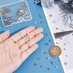 120Pcs 6 Style 201 & 304 Stainless Steel Cup Pearl Peg Bails Pin Pendants&nbsp;STAS-UN0043-45