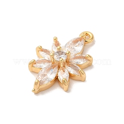 Brass Micro Pave Clear Cubic Zirconia Pendants&nbsp;KK-M294-07G-03