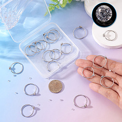 18Pcs 304 Stainless Steel Finger Ring Rhinestone Settings&nbsp;STAS-TA0005-86P