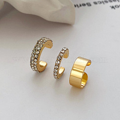 3 Pc Brass Micro Pave Clear Cubic Zirconia Cuff Earrings&nbsp;WH-WG8E2FE-01