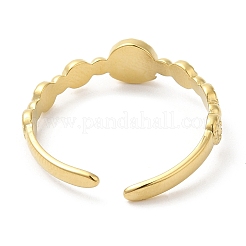 304 Stainless Steel Flat Round Wrap Open Cuff Ring for Women&nbsp;RJEW-I098-04G