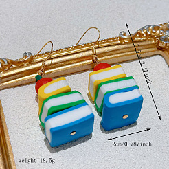 Handmade Polymer Clay & 304 Stainless Steel Dangle Earrings&nbsp;WG8A15F-01