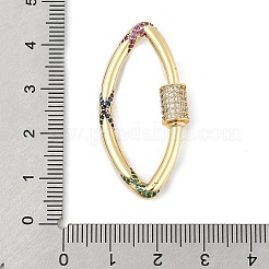 Brass Micro Pave Colorful Cubic Zirconia Keychain Clasps&nbsp;KK-P299-09D-G