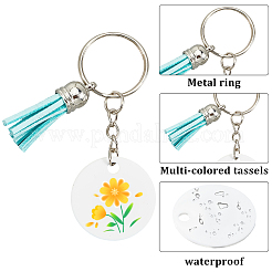 DIY Blank Double-sided Heat Transfer Aluminium Pendant Keychain Making Kits&nbsp;DIY-SP0005-26D