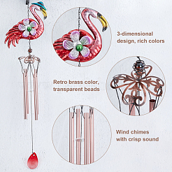1Pc Flamingo Shapes Spray Painted Iron Wind Chimes&nbsp;HJEW-GA0001-11