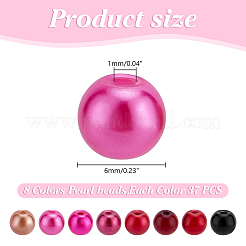 296Pcs 8 Ccolors Baking Paint Pearlized Glass Pearl Round Beads&nbsp;HY-HY0001-07A