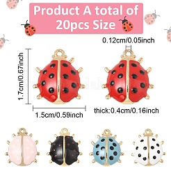20Pcs 5 Colors Alloy Enamel Pendants&nbsp;ENAM-YW0005-67