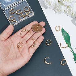 16Pcs Oval Brass Huggie Hoop Earrings for Women&nbsp;EJEW-UN0003-28