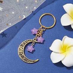 Tibetan Style Alloy Hollow Moon Pendant Keychain&nbsp;KEYC-JKC00690-03