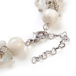 Natural White Moonstone Dangle Earrings and Bracelets Sets&nbsp;SJEW-JS00972