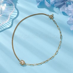 Natural Freshwater Pearl Round Macrame Pouch Pendant Necklaces&nbsp;NJEW-JN04949