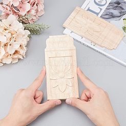 Natural Solid Wood Carved Onlay Applique Craft&nbsp;WOOD-FH0001-10