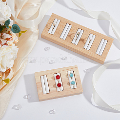 2Pcs 2 Styles Rectangle 5-Slot Bamboo & 3-Slot Wood Ring Display Tray Stands&nbsp;RDIS-HY0001-02A