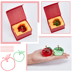 2Pcs 2 Colors Apple Glass Home Ornaments&nbsp;DJEW-NB0001-31