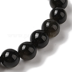 8mm Round Natural Golden Sheen Obsidian Braided Bead Bracelets&nbsp;BJEW-C067-01B-22