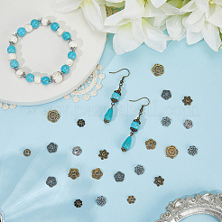360Pcs 12 Styles Tibetan Style Alloy Bead Caps&nbsp;TIBE-SC0002-32