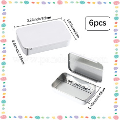 6Pcs Slide Top Tinplate Trinket Storage Boxes&nbsp;CON-SP0001-23C