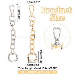 2Pcs 2 Colors Iron Cable Chain Purse Strap Extenders&nbsp;IFIN-WR0001-11B