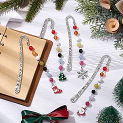 Christmas Theme Alloy Hook Bookmarks&nbsp;AJEW-JK00337