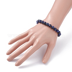 8.5mm Round Dyed Natural Tiger Eye Beads Stretch Bracelet for Girl Women&nbsp;BJEW-JB07152-01