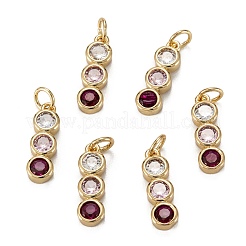 Brass Cubic Zirconia Pendants&nbsp;X-ZIRC-C024-15G