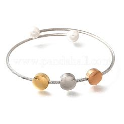 304 Stainless Steel Twist Rope Shape Bangles&nbsp;BJEW-C091-01GP