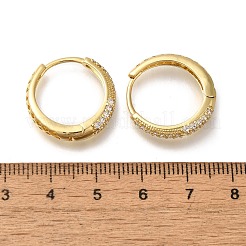 Rack Plating Brass Micro Pave Cubic Zirconia Hoop Earrings&nbsp;EJEW-H143-25G-01
