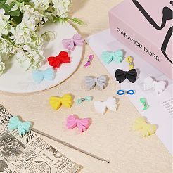 34Pcs 17 Styles Bowknot Food Grade Eco-Friendly Silicone Focal Beads&nbsp;SIL-BC0001-06