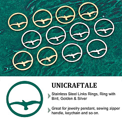 12Pcs 2 Clors 201 Stainless Steel Links Rings&nbsp;STAS-UN0041-28