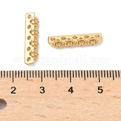 Brass Micro Pave Clear Cubic Zirconia Spacer Bars&nbsp;KK-Z139-11G-02