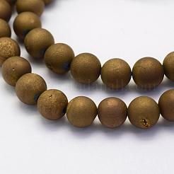 Electroplate Natural Druzy Agate Beads Strands&nbsp;G-G708-10mm-12