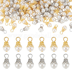 100Pcs 2 Colors Round Imitation Pearl Acrylic Pendants&nbsp;PALLOY-TA00292