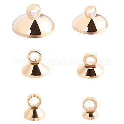120Pcs 6 Styles Brass Bead Cap Pendant Bails&nbsp;DIY-SP0004-25LG