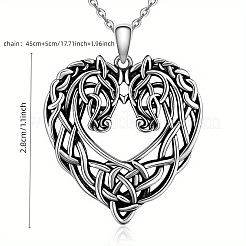 Alloy Viking Knot Heart Horse Pendant Necklaces&nbsp;FS-WG2DD1C-01