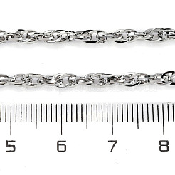 3mm Rack Plating Brass Rope Chain Necklaces for Women Men&nbsp;MAK-L044-29P