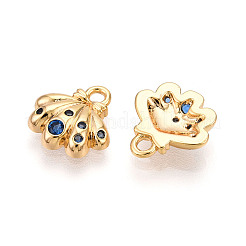 Brass Micro Pave Cubic Zirconia Charms&nbsp;KK-N261-98G