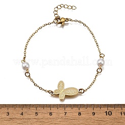 304 Stainless Steel Butterfly Link Bracelets&nbsp;BJEW-C098-01D-G