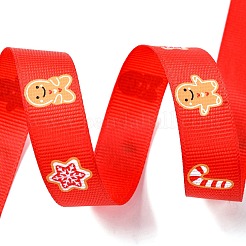 5 Yards Christmas Polyester Printed Grosgrain Ribbon&nbsp;OCOR-A008-01E